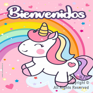 UNICORNIO ARCO IRIS POSTER  X 1